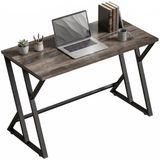 Homcom Schrijftafel Spaanplaat Metaal 120L x 60B x 76,5H cm Grijs