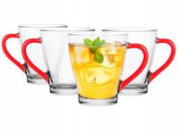 Glasmark Rode Handvat Glazen 200ml - Set van 4