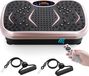Plateforme vibrante - Appareil de fitness - Entraînement complet du corps - Drainage lymphatique - Dimensions : 65 x 37 x 17 cm - Métal - Marron chocolat