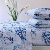 Tribeca Living Azores Home Jolie Twin XL bedrukte lakenset met diepe omslag, blauw