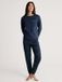 CALIDA Dames Pyjama Katoen Marine / Wit L