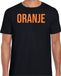 Bellatio Decorations Koningsdag shirt voor heren - oranje - zwart - glitters - feestkleding L