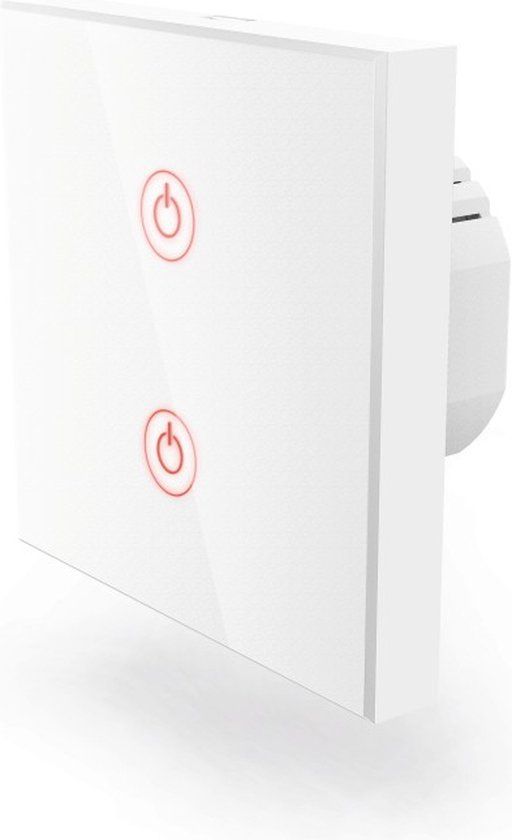 Hama Slimme lichtschakelaar - WLAN - Inbouw - Touch - Voor 2 lampen - Wit