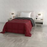 Italian Bed Linen Winterdekbed Elegant, Bordeaux/Donker Grijs, Enkele 100% Microvezel, 170x260cm