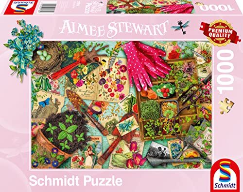 Schmidt Spiele 57580 Aimee Stewart, optafel alles voor de tuin, 1000 stukjes puzzel, normaal