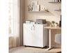 Vinsetto Armoire de bureau à 2 niveaux, meuble de rangement bureau avec 2 portes, serrures et clés, 80x40x80cm, blanc
