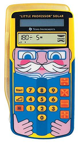 Texas Instruments TI PROF Little Professor Solar Rekentrainer (Voor Kleuter-, Basis- en Opleidingschool, Op Zonne-Energie, Met 80.000 Rekentaken) Geel/Blauw