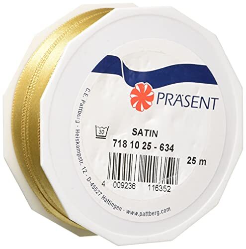 Präsent 7181025-634 Cadeaulint, polyester, goud, 25 m x 10 mm, meter