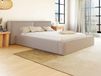 Vente-unique Bed met opbergruimte stof beige 140 x 190 cm