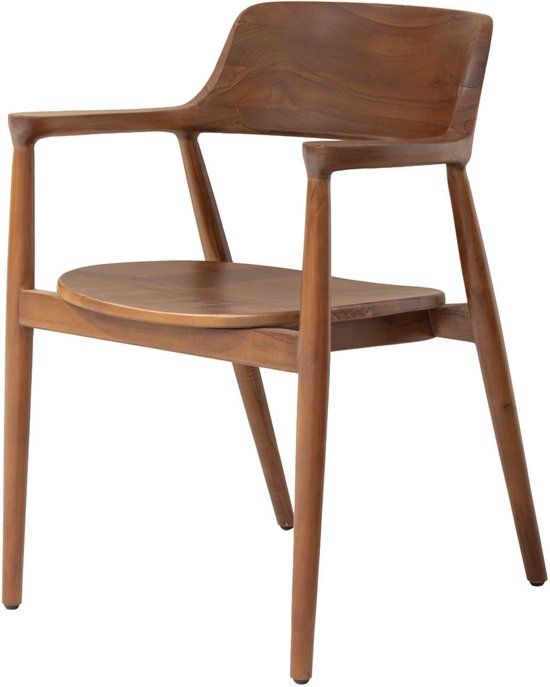 DÉJA Living Eetkamerstoel Luca - Walnoot Hout - Set van 2