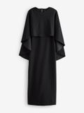 Next - Dames - Lange jurk met cape - Zwart