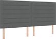 vidaXL Boxspring bed met matras met LED Donkergrijs 200 x 200 cm Stof