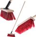 KADAX Straatbezem met lange steel van hout en nylon, veegbezem met metalen steelhouder, brede industriële bezem, comfortabele zaalbezem, zand, verschillende maten (30 cm, rood)