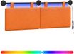 vidaXL - Tête de lit suspendue - Orange - Velours côtelé - Tissu