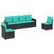 vidaXL set de jardin 6 pièces avec coussins en polyrotin noir