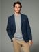 Next Heren Blazer met visgraatmotief en hoog wolgehalte - Blauw