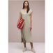 Robe mi-longue à encolure en V, aspect tricoté