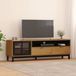 vidaXL meuble TV avec porte en verre FLAM 158x40x50 cm pin massif
