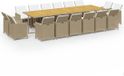 vidaXL 17-delige tuinset met kussens, polyrattan, beige