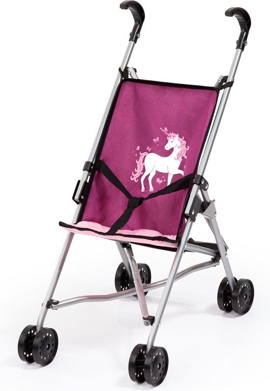 Bayer Design Poppenbuggy - Roze met eenhoorn - Babypop - 3+ jaar