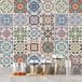 Moti Stickers Carrelage - Moti Carreaux De Ciment - 36 Stickers 10x10 cm - Adhésif + Protection Brillante