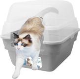 OEM Bol Large Foldable Jumbo Hooded Cat Litter Box with Transparent Lid - Grey