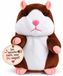 Hamster parlant en peluche interactif - Peluche - Rose - 3 piles AAA