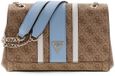 GUESS Noelle II Convertible Xbody Flap Schoudertas Latte Logo / Light Blue