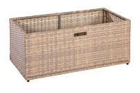Merxx Coffre de rangement grand pour salon de jardin d'angle - cadre en acier avec tressage en plastique, gris/beige - 28823-258