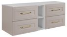 3xE living Meuble bas de salle de bain, cachemire/blanc, 180 (2 x 80 + 20) x 46 x 58 cm
