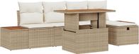 vidaXL Tuinbank Set met Opslag Beige Polywood
