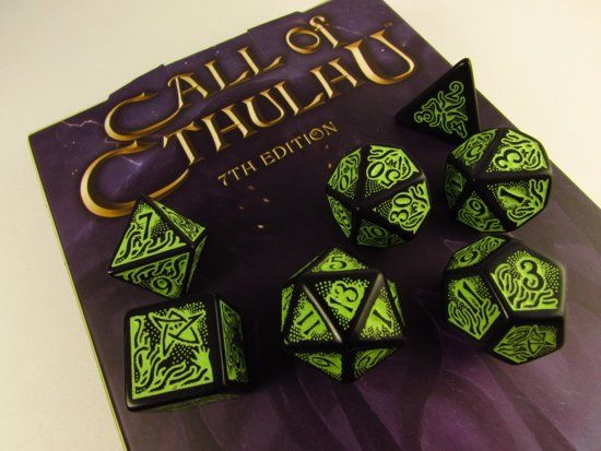 Q Workshop Call of Cthulhu 7th Edition Black & green Dice Set