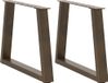 Pieds de table basse 2 pièces forme V 70x(42-43,3) cm acier naturel