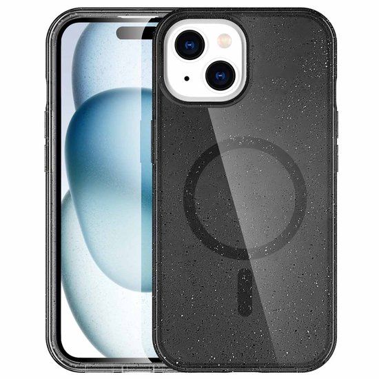 imoshion Sparkle Backcover geschikt voor MagSafe - Glitter Zwart - Apple iPhone 15