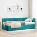 vidaXL Hoekbedframe met Matras Turquoise Fluweel 100 x 200 cm