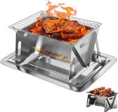 OEM Bol Campingkooktoestel, houtkachel, draagbare hobooven, campingkachel, hobofornuis, grillrooster, draagbare roestvrijstalen houtkachel, campingbrander, houtkachel draagbare campinggrill