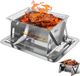 OEM Bol Campingkooktoestel, houtkachel, draagbare hobooven, campingkachel, hobofornuis, grillrooster, draagbare roestvrijstalen houtkachel, campingbrander, houtkachel draagbare campinggrill