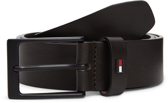 Tommy Hilfiger Riemen Leer Unisex Donkerbruin