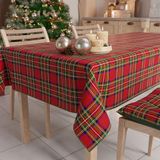 PETTI Artigiani Italiani - Kerst Tafelkleed Vlekbestendig Rechthoekig Tafelkleed voor Keuken, Motief Tartan, 140x360 cm, 100% Made in Italy