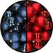 Décoration de Noël 32x pièces boules de Noël en plastique mélange de bleu foncé et rouge 4 cm