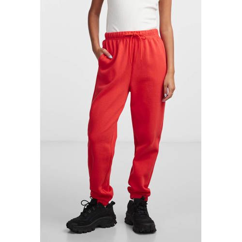 PIECES PCCHILLI High Waist Sweatpants - Red