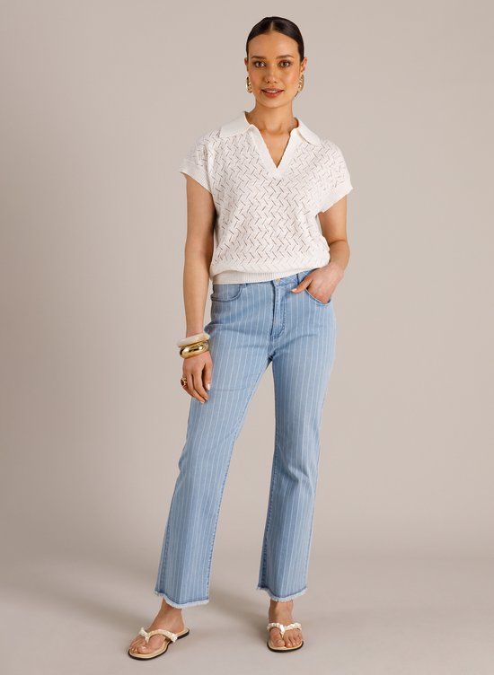 Yest Trui Maddie V-hals Katoen/Polyester Off White Maat 42