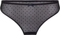 Hunkemöller Frankie Brazilian String Zwart Gestipt Transparante Mesh Polyamide XL