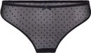 Hunkemöller Frankie Brazilian String Zwart Gestipt Transparante Mesh Polyamide XL