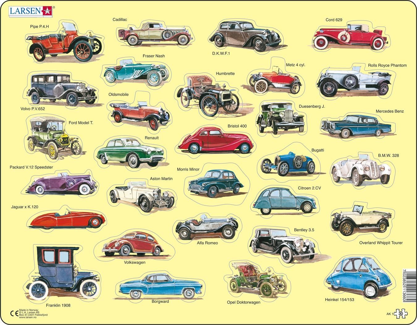 Larsen Maxi Oldtimer Auto's - 30 stukjes - Puzzel