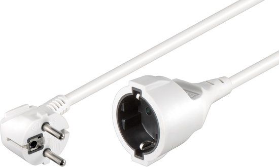 Bachmann Geaarde voeding verlengkabel haaks - 7,5 meter - Wit