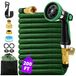 Tuyau d'arrosage extensible - 61 mètres - 3–12 bar - Sans fuite - Pommeau de douche à 10 fonctions - Raccords en laiton - Vert