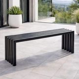 DanDiBo Ida 96245 Tuinbank, metaal, weerbestendig, 120 cm, zwart