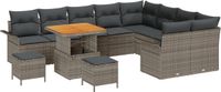 vidaXL Ensemble de canapé de jardin 12 pc Gris polyrotin