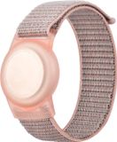 By Qubix - AirTag nylon loop bandje - M/L - Zand roze